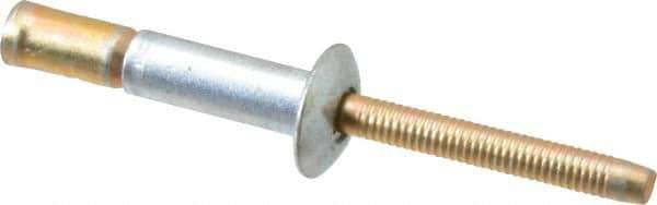 RivetKing - Size 810 Dome Head Steel Structural with Locking Stem Blind Rivet - Steel Mandrel, 0.08" to 5/8" Grip, 0.53" Head Diam, 0.257" to 0.261" Hole Diam, 0.847" Length Under Head, 1/4" Body Diam - Exact Industrial Supply