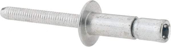RivetKing - Size 86 Dome Head Steel Structural with Locking Stem Blind Rivet - Steel Mandrel, 0.08" to 3/8" Grip, 0.53" Head Diam, 0.257" to 0.261" Hole Diam, 0.556" Length Under Head, 1/4" Body Diam - Exact Industrial Supply