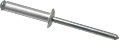 RivetKing - Dome Head Aluminum Peel Blind Rivet - Steel Mandrel, 0.188" to 0.63" Grip, 3/8" Head Diam, 0.196" Max Hole Diam, 0.827 to 0.865" Length Under Head, 3/16" Body Diam - Exact Industrial Supply