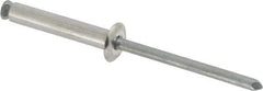 RivetKing - Dome Head Aluminum Peel Blind Rivet - Steel Mandrel, 0.188" to 0.866" Grip, 3/8" Head Diam, 0.196" Max Hole Diam, 1.063 to 1.012" Length Under Head, 3/16" Body Diam - Exact Industrial Supply