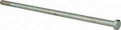 Made in North America - 1/2-13 UNC, 14" Length Under Head Hex Head Cap Screw - Partially Threaded, Grade 5 Steel, Zinc-Plated Finish, 3/4" Hex - Exact Industrial Supply