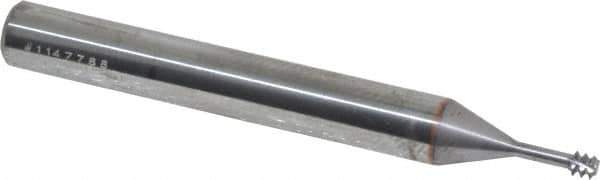 Vargus - #10-32, #6-32, #8-32 Thread, 1/4" Shank Diam, Bright Coating, Solid Carbide Straight Flute Thread Mill - 3 Flutes, 2.244" OAL, #6 Min Noml Diameter - Exact Industrial Supply