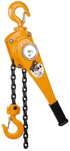 Value Collection - 6,000 Lb Lifting Capacity, 10' Lift Height, Short Handle Lever Hoist - Made from Chain, 1 Chain - Exact Industrial Supply