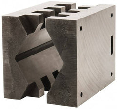 Heinrich - 8" Wide, V-Groove Vise Jaw - Ductile Iron, Fixed Jaw, Compatible with DA-8800-SC Vises - Exact Industrial Supply