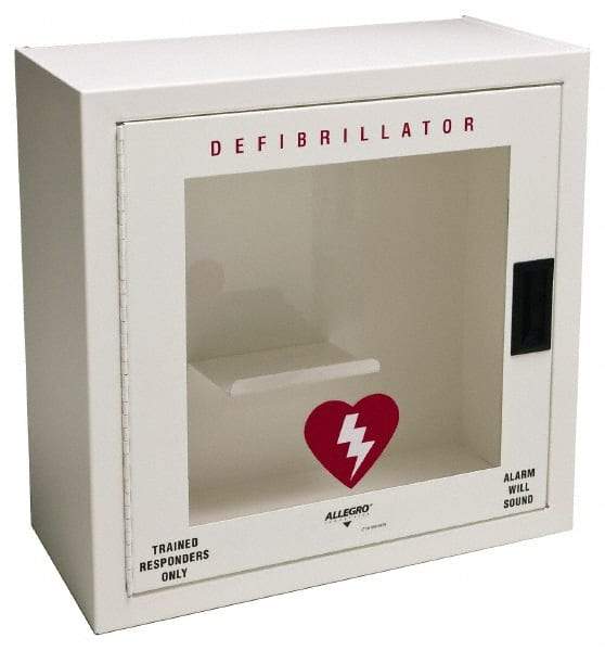 Allegro - Metal Defibrillator Case - 20-1/4 Inch Wide x 20-1/4 Inch High x 9-1/4 Inch Deep, Wall Mount - Exact Industrial Supply