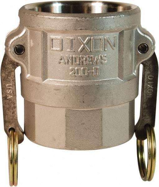 Dixon Valve & Coupling - 3/4" Stainless Steel Cam & Groove Suction & Discharge Hose Female Coupler Female NPT Thread - Part D, 3/4" Thread, 250 Max psi - Exact Industrial Supply