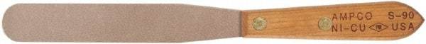 Ampco - 2" Wide Chisel Edge Blade Nickel Copper Spatula - Stiff, Straight Wood Handle, 19-1/4" OAL - Exact Industrial Supply