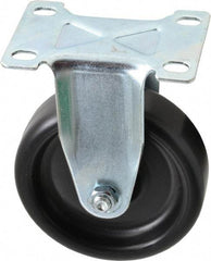 Shepherd - 4" Diam x 1-1/4" Wide x 5-1/4" OAH Top Plate Mount Rigid Caster - Polyolefin, 275 Lb Capacity, Plain Bearing, 2-5/8 x 3-3/4" Plate - Exact Industrial Supply