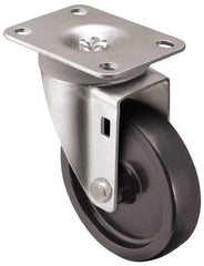 Shepherd - 5" Diam x 1-1/4" Wide x 6-1/4" OAH Top Plate Mount Swivel Caster - Polyolefin, 300 Lb Capacity, Plain Bearing, 2-5/8 x 3-3/4" Plate - Exact Industrial Supply