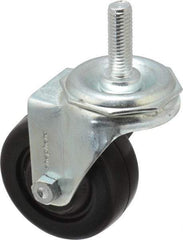 Shepherd - 3" Diam x 1-1/4" Wide x 4-1/8" OAH Stem Mount Swivel Caster - Hard Rubber, 150 Lb Capacity, Nylon Bearing, 1/2-13 x 1-1/2" Threaded Stem - Exact Industrial Supply