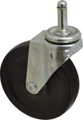 Shepherd - 4" Diam x 15/16" Wide x 4-3/4" OAH Stem Mount Swivel Caster - Soft Rubber, 125 Lb Capacity, Nylon Bearing, 7/16 x 1-7/16" Friction Stem - Exact Industrial Supply