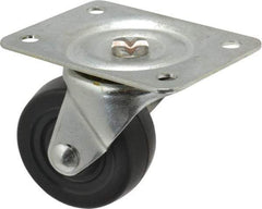 Shepherd - 2-1/2" Diam x 1-1/8" Wide x 3-1/4" OAH Top Plate Mount Swivel Caster - Hard Rubber, 175 Lb Capacity, Nylon Bearing, 2-3/4 x 3-7/8" Plate - Exact Industrial Supply