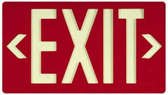 NMC - Exit, Plastic Exit Sign - 15-7/8" Wide x 8-5/8" High, Glow-in-the-Dark - Exact Industrial Supply