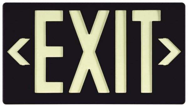 NMC - Exit, Plastic Exit Sign - 15-7/8" Wide x 8-5/8" High, Glow-in-the-Dark - Exact Industrial Supply