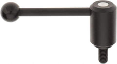 KIPP - 5/8-11, 1.61" Hub Diam, Steel Threaded Stud Adjustable Tension Lever with 0° Handle - 1.18" Stud Length, 5.3" OAL, 2.22" High - Exact Industrial Supply