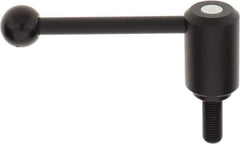 KIPP - M16 x 2.0, 1.61" Hub Diam, Steel Threaded Stud Adjustable Tension Lever with 0° Handle - 1.57" Stud Length, 5.3" OAL, 2.22" High - Exact Industrial Supply