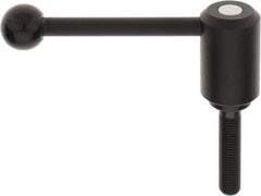 KIPP - M16 x 2.0, 1.61" Hub Diam, Steel Threaded Stud Adjustable Tension Lever with 0° Handle - 2-3/4" Stud Length, 5.3" OAL, 2.22" High - Exact Industrial Supply