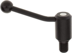 KIPP - M24 x 3.0, 1.61" Hub Diam, Steel Threaded Stud Adjustable Tension Lever with 20° Handle - 1.18" Stud Length, 5.06" OAL, 3.52" High - Exact Industrial Supply