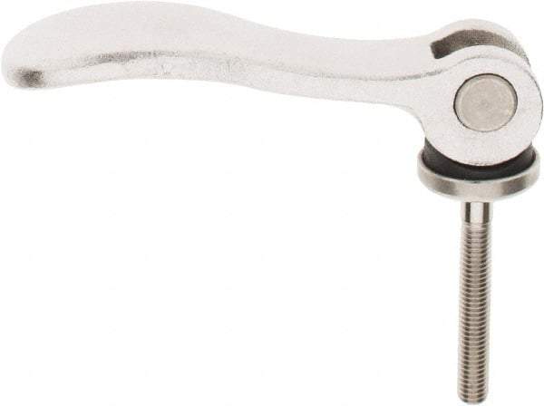 KIPP - M5 x 0.8, 0.59" Hub Diam, Stainless Steel Adjustable Clamping Handle - 1.18" Stud Length - Exact Industrial Supply