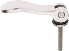 KIPP - M8 x 1.25, 1.06" Hub Diam, Stainless Steel Adjustable Clamping Handle - 1.96" Stud Length - Exact Industrial Supply