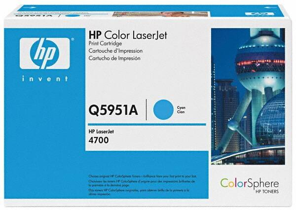 Hewlett-Packard - Cyan Toner Cartridge - Use with HP Color LaserJet 4700, 4700n, 4700dn, 4700dtn, 4700ph+. - Exact Industrial Supply