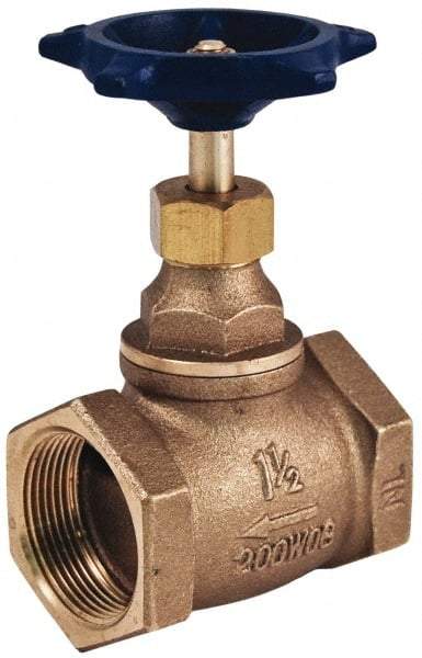Legend Valve - 1" Pipe, FNPT Ends, Brass Rising Stem Globe Valve - Bronze Disc, Bolted Bonnet, 200 psi WOG, 125 psi WSP, Class 125 - Exact Industrial Supply
