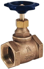 Legend Valve - 1" Pipe, FNPT Ends, Brass Rising Stem Globe Valve - Bronze Disc, Bolted Bonnet, 200 psi WOG, 125 psi WSP, Class 125 - Exact Industrial Supply
