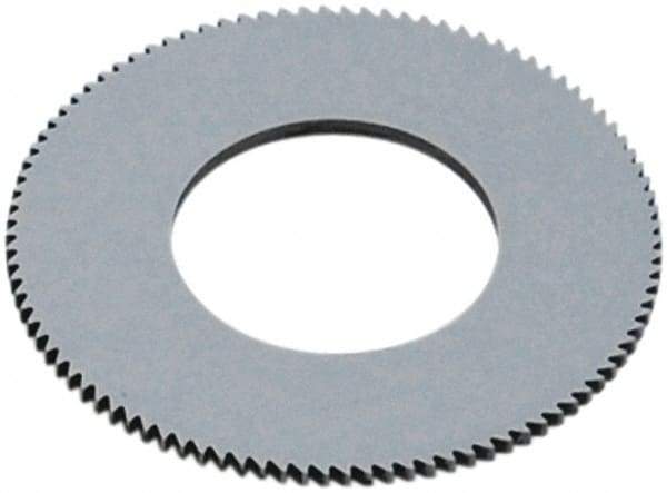 Made in USA - 1-1/2" Diam x 0.02" Blade Thickness, 1/2" Arbor Hole Diam, 130 Teeth, Solid Carbide, Jeweler's Saw - Uncoated - Exact Industrial Supply
