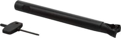 Seco - 93° Lead Angle, 1" Min Cut Diam, 0.28" Max Depth of Cut, Indexable Chamfer and Angle End Mill - 2 Inserts, XO.. 1204.. Insert Style, 7.87" Overall Length, Through Coolant, Straight Shank - Exact Industrial Supply