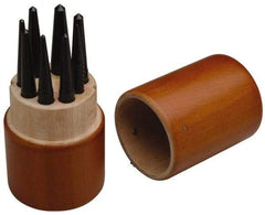 SPI - 8 Piece, 1/16 to 7/32", Center Punch Set - Round Shank, Comes in Custom Wood Case - Exact Industrial Supply