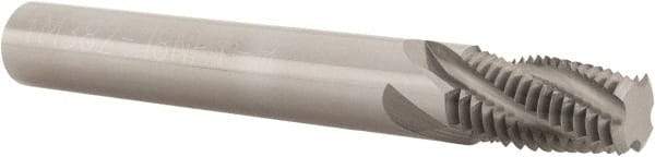 Scientific Cutting Tools - 1/4-18, 3/8-18 NPT, 0.382" Cutting Diam, 4 Flute, Solid Carbide Helical Flute Thread Mill - Internal/External Thread, 0.8" LOC, 3-1/2" OAL, 7/16" Shank Diam - Exact Industrial Supply