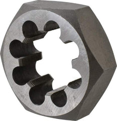 Interstate - 2-18 UNS Thread, 3-1/2" Hex, Right Hand Thread, Hex Rethreading Die - Carbon Steel, 1-1/4" Thick - Exact Industrial Supply