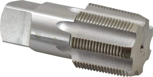 Interstate - 1-1/2 - 11" BSPT, 7 Flutes, Bottoming Chamfer, Bright Finish, High Speed Steel British Standard Pipe Tap - 1.5" Shank Diam, 1.125" Square Size, 4-1/2" Overall Length - Exact Industrial Supply