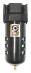 Coilhose Pneumatics - 3/8" Port, 7" High, FRL Filter with Aluminum Bowl & Manual Drain - 250 Max psi, 250°F Max, 8.5 oz Bowl Capacity - Exact Industrial Supply