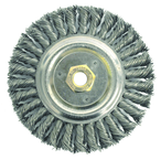 6" Filler Pass Brush - .023 Steel Wire; 5/8-11 Dbl-Hex Nut - Dually Weld Cleaning Brush - Exact Industrial Supply