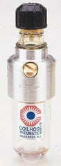 Coilhose Pneumatics - 1/4 NPT Port, 250 Max psi, Miniature Lubricator - Metal Bowl, Cast Aluminum Body, 11 CFM, 250°F Max, 1-1/2" Wide x 5" High - Exact Industrial Supply