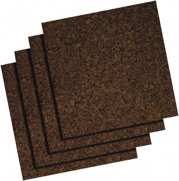 Quartet - 12" Wide x 12" High Adhesive Cork Board - Brown - Exact Industrial Supply