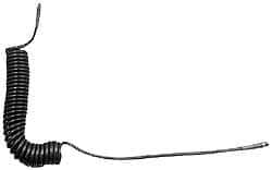 Coilhose Pneumatics - 5/16" ID, 3/8 Thread, 25' Long, Dark Blue Polyurethane Coiled & Self Storing Hose - 120 Max psi, Male Swivel x Male Swivel with Strain Relief - Exact Industrial Supply