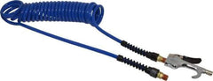 Coilhose Pneumatics - 1/4" ID Thumb Lever Air Gun Assembly - 15' Long Polyurethane Hose - Exact Industrial Supply