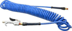 Coilhose Pneumatics - 1/4" ID Thumb Lever Air Gun Assembly - 25' Long Polyurethane Hose - Exact Industrial Supply