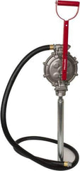 PRO-LUBE - 5 Strokes per Gal, 1/2" Outlet, Aluminum & Stainless Steel Hand Operated Transfer Pump - 42" OAL, For 15 to 55 Gal Drums, For Gasoline & Diesel Fuel - Exact Industrial Supply