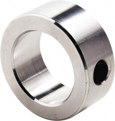 Climax Metal Products - 1-9/16" Bore, Aluminum, Set Screw Shaft Collar - 2-1/2" Outside Diam, 13/16" Wide - Exact Industrial Supply