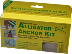 Toggler - 1/4" Diam, 1/4" Drill, 1-3/16" OAL, 3-3/8" Min Embedment Lag Shield Concrete Anchor - Plastic - Exact Industrial Supply