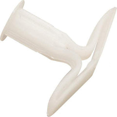 Toggler - #6 to 14 Screw, 5/16" Diam, 2" Long, 1" Thick, Plastic Toggle Drywall & Hollow Wall Anchor - 5/16" Drill, Plastic, Use in Drywall - Exact Industrial Supply