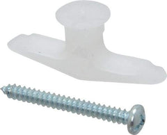 Toggler - #6 to 14 Screw, 5/16" Diam, 1-1/4" Long, 3/8 to 1/2" Thick, Plastic Toggle Drywall & Hollow Wall Anchor - 5/16" Drill, Plastic, Use in Drywall - Exact Industrial Supply