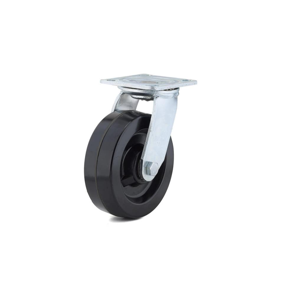 Swivel Top Plate Caster: Phenolic, 6″ Wheel Dia, 1-3/4″ Wheel Width, 772 lb Capacity, 7-15/16″ OAH 3.3125″ Plate Length, 4.5″ Plate Width, No Brake