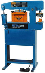 Metalpro - 3-3/4" Throat Depth, 45 Ton Punch Pressure, Ironworker - 1-1/2 hp, 1 Phase, 110 Volts, 37" Wide x 55-1/4" High x 24" Deep - Exact Industrial Supply