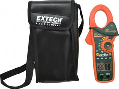 Extech - EX810, CAT III, Digital Average Responding Auto Ranging Clamp Meter with 1.7" Clamp On Jaws - 600 VAC/VDC, 1000 AC Amps, Measures Current, Temperature - Exact Industrial Supply