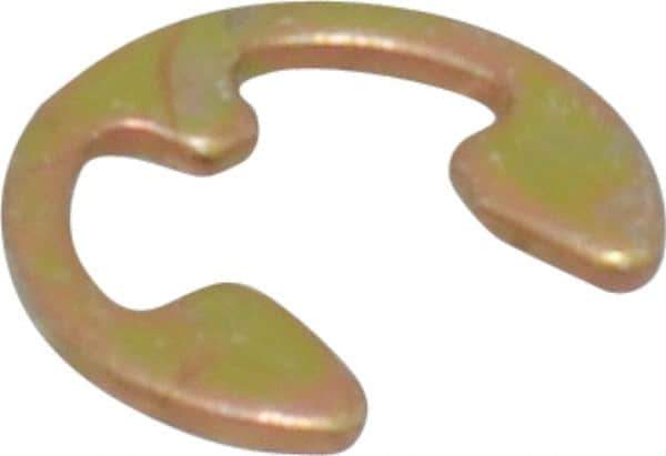 Rotor Clip - 3.73mm Groove Diam, 3/16" Shaft Diam, Cadmium-Plated Steel, E Style External Retaining Rings - 0.029" Groove Width, 0.02" Groove Depth, 0.025" Ring Thickness, Grade 1060-1090 - Exact Industrial Supply