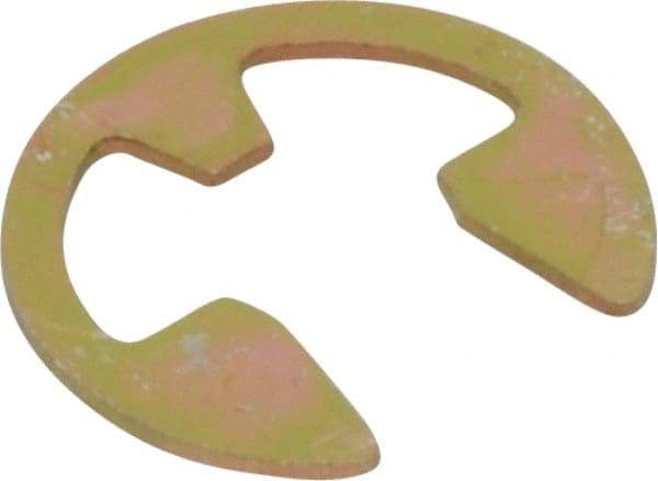 Rotor Clip - 5.33mm Groove Diam, 1/4" Shaft Diam, Cadmium-Plated Steel, E Style External Retaining Rings - 0.029" Groove Width, 0.02" Groove Depth, 0.025" Ring Thickness, Grade 1060-1090 - Exact Industrial Supply